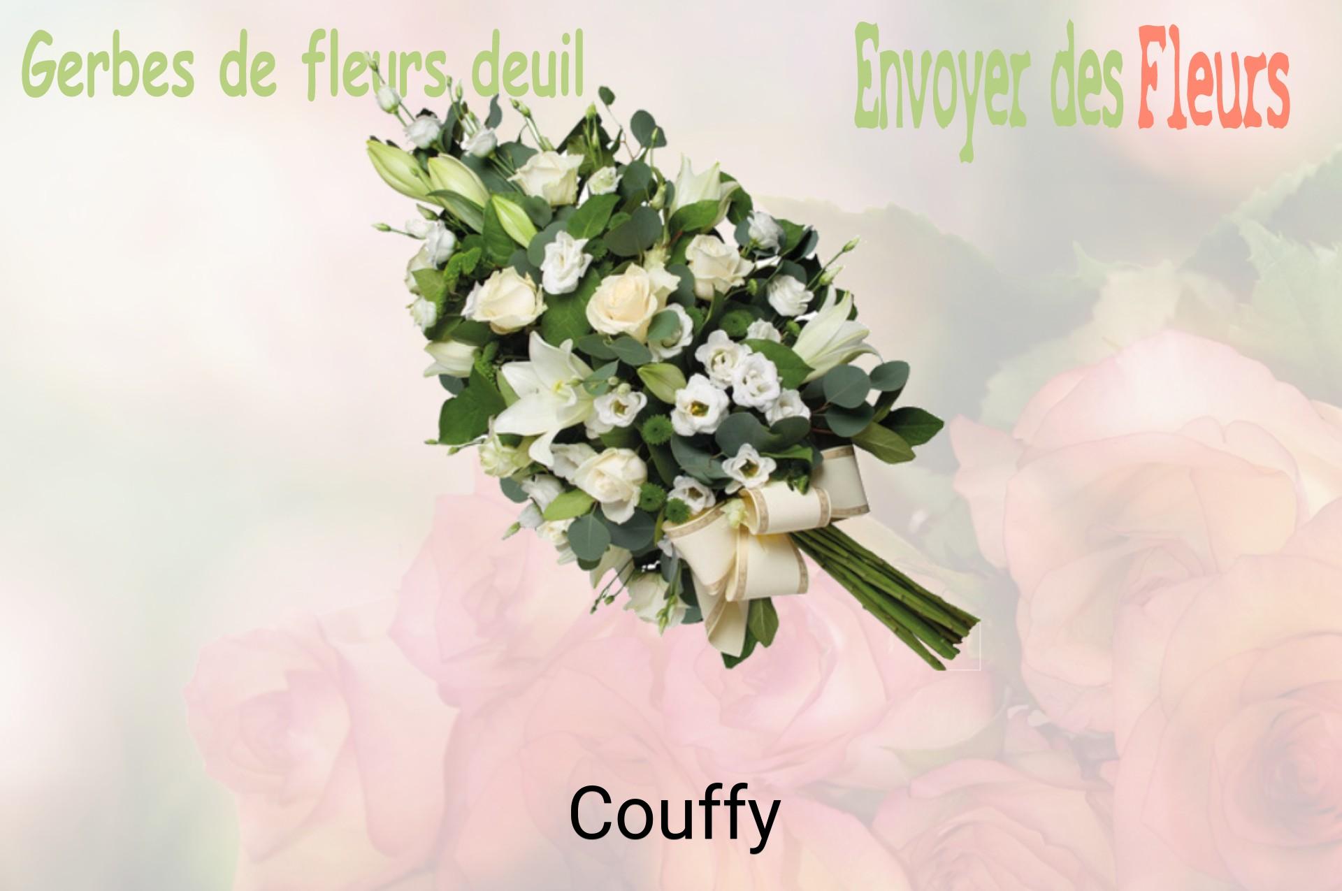 Gerbe de fleurs de deuil livrée à Couffy